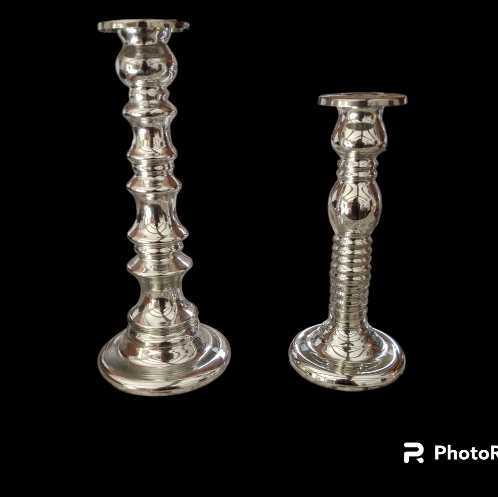 IKEA Silver Candlestick Holders